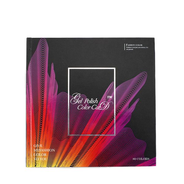 

new-nail art display color show book chart 80 colors uv gel polish tips display card nail polish color card box nail oil