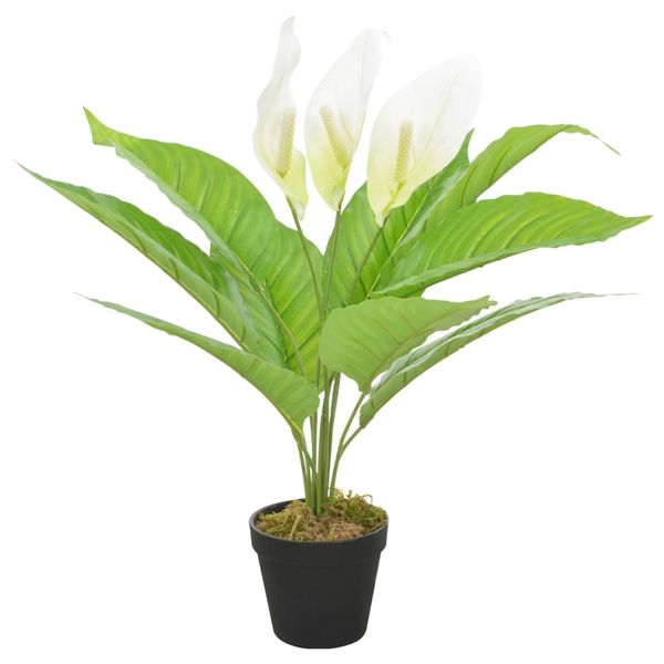 

artificial plant anthurium with pot white 55 cm vases
