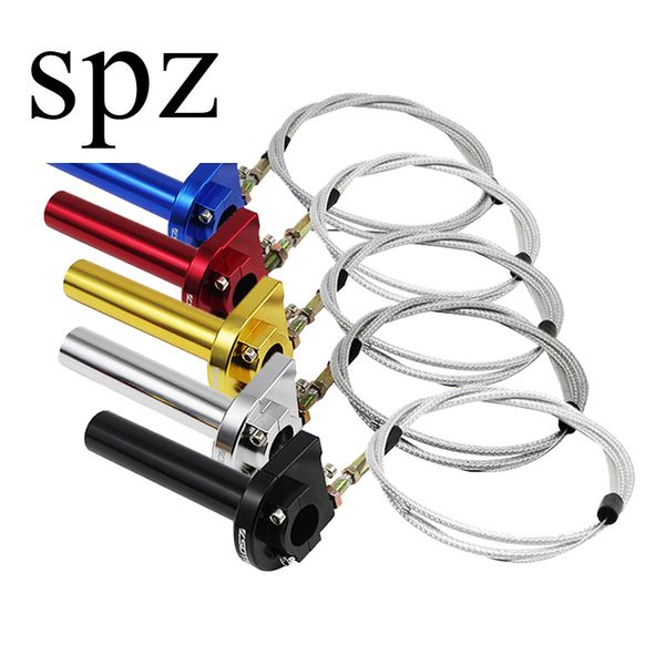 

zs racing zsdtrp 7/8" motorcycle throttle twist grips 22mm cnc aluminum grip with cable accelerator moped scooter