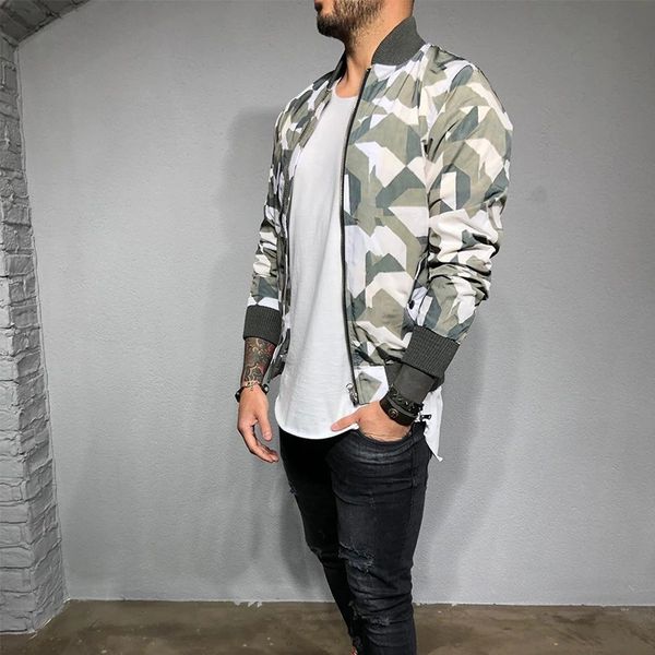 

men's sports jacket camouflage zipper fitness training coat outdoor leisure running jogging jacket casual sportswear, Black;red