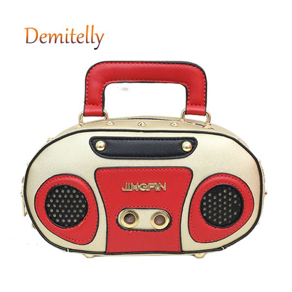 

new creative single shoulder messenger bag personality simulation radio women's handbag street fashion ladies clutch bag purse