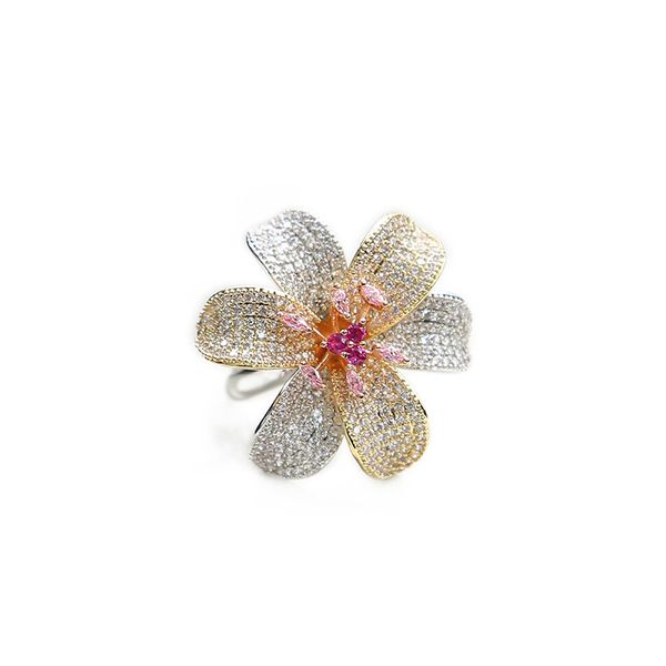 

Japan and South Korea fashion new flower ring creative simple adjustable opening ring foreign trade hot female jewelry