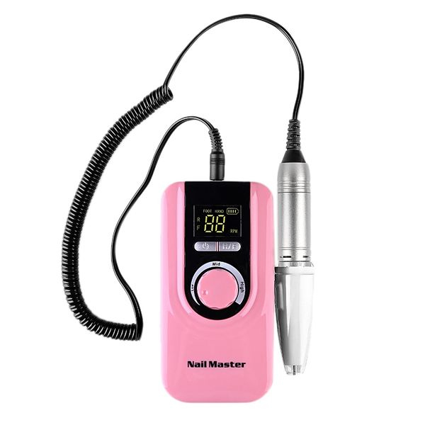 

25w multi-function 35000rpm rechargeable portable electric nail drill machine manicure pedicure set nail tools pink eu plug