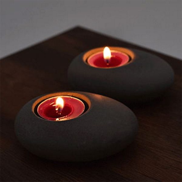 

булыжник подсвечник силиконовых mold бетон горшок mold handmade цемент подсвечник украшение рабочих другие сад