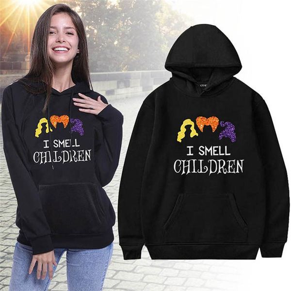 

дизайнерские толстовки я пахну дети с длинным рукавом фестиваль стиль femael одежда мода повседневная одежда хэллоуин женская осень, Black