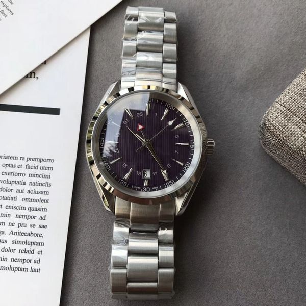 

43mm Date 150M 4needles White Dial Automatic Mens Watch Stainless Steel Bracelet High Quality Aqua New Watches 2pcs