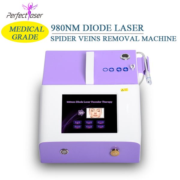 

medical grade 980nm vascular removal machine diode laser vascular therapy spider vein removal used salon beauty equipment, Black