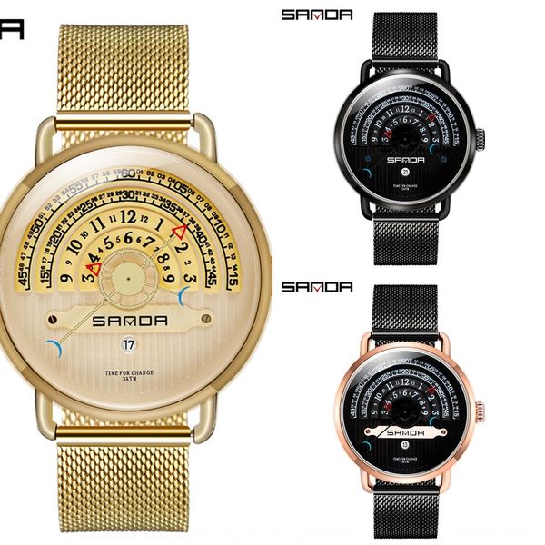 

sunda men's waterproof quartz watch fashion personalized creative mesh belt student men's quartz watch, Blue