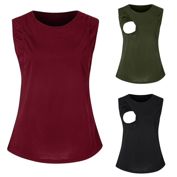 

summer women's maternity vest sleeveless nursing side open breastfeeding summer tank pregnancy shirt clothes camiseta 2020, White