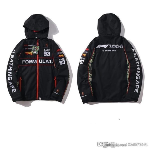 

mens дизайнер толстовка ранней осени подростки вышитый балахон пальто для мужчин тонких вскользь пальто для гонщиков ко-брендинговой траншея, Black