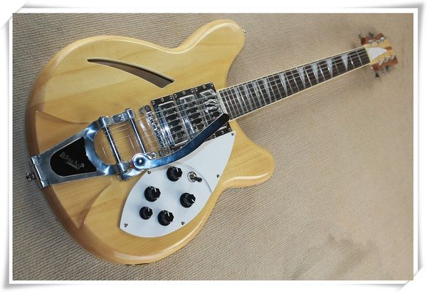 

big tremolo bridge semi-hollow original body 3 pickups electric guitar with rosewood fingerboard,can be customized