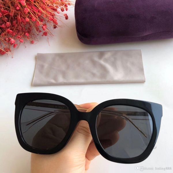

2020 new designer sunglasses cat-eye men and women sunglasses for women sun glasses original 0564s 51-28 black crystal grey sunglasses, White;black