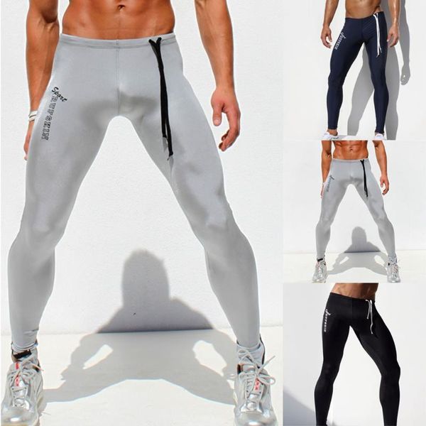 

men training bodybuilding sweatpants autumn winter man running workout training slim trousers male gym fitness sports pants, Black