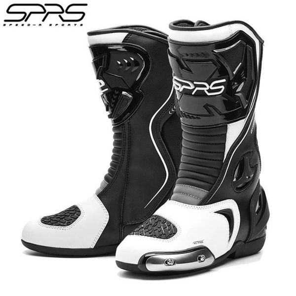 

1pair sprs motocross shoes leather reflective light breathable thigh boots cross-country boots knight off-road motorcycle