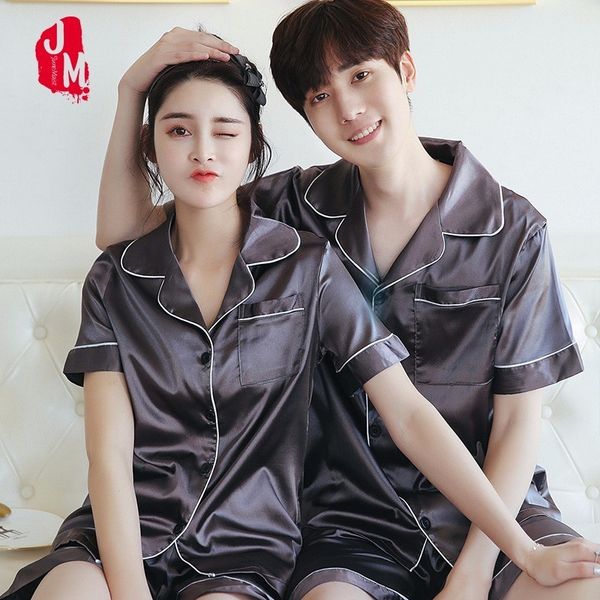 

2020 silk men pajama sets solid sleepwear men suits satin pyjama short silk men's pajamas short sleepwears men's summer xxl xxxl, Black;brown