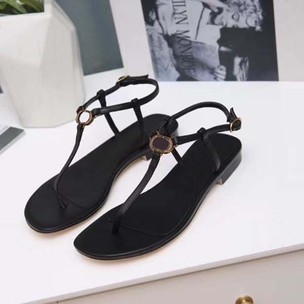 

women sandals luxury desinger slippers soft leather francis thong sandals causal flip flops brand shoe sandals size35-43 with box, Black