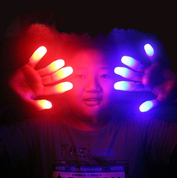 

creative magic luminous toys glow thumbs tips with led red magic thumb light illusion soft finger magic toys yh1975