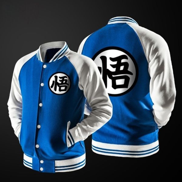 

zogaa аниме гоку varsity jacket осень повседневная толстовка толстовка куртка пальто марка бейсбола, Black;brown