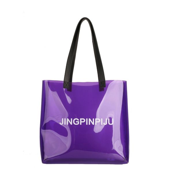 

transparent bag new summer fashion beach jelly bag crystal shoulder big female tide women handbags bags letter