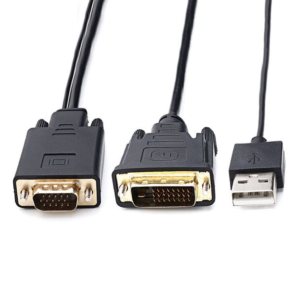 

support 1080p vga male to dvi male adapter cable 24+1 25 pin dvi to 15 pin vga female video converter connector