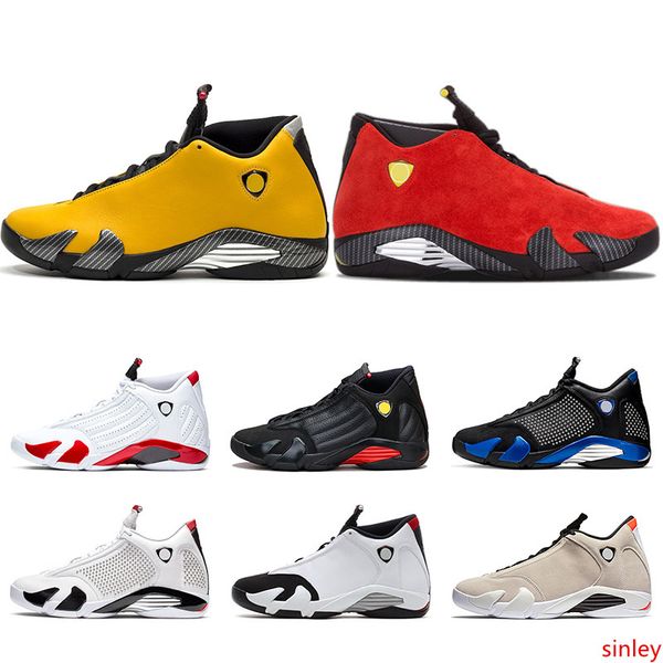 

new 14s men basketball shoes 14 candy cane black white red yellow the last smens trainer sports sneakers us 8-13