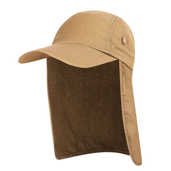 

outdoor hiking visor foldable caps camping sunscreen fishing hat hunting quick dry sun uv protection summer ear neck flap, Blue;black