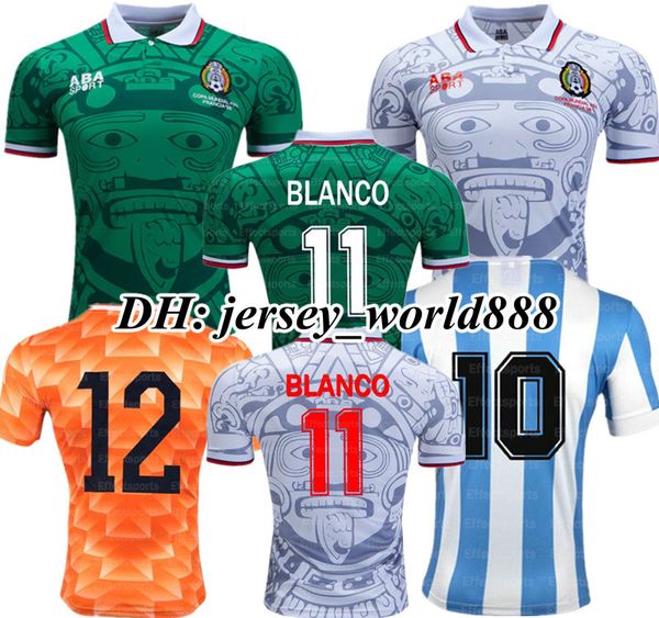 

retro 1998 mexico classic vintage soccer jerseys 1978 argentina football shirts 1988 netherlands retro maradona, Black;yellow