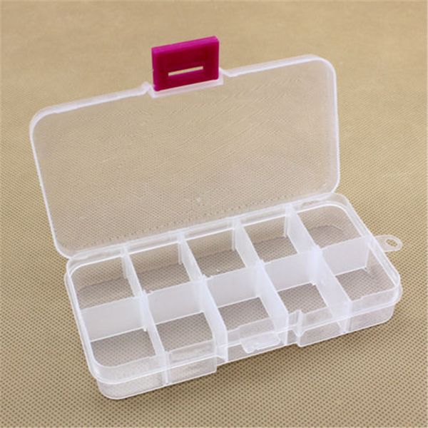 

10 slots cells colorful portable jewelry tool storage box container ring electronic parts screw beads organizer plastic box