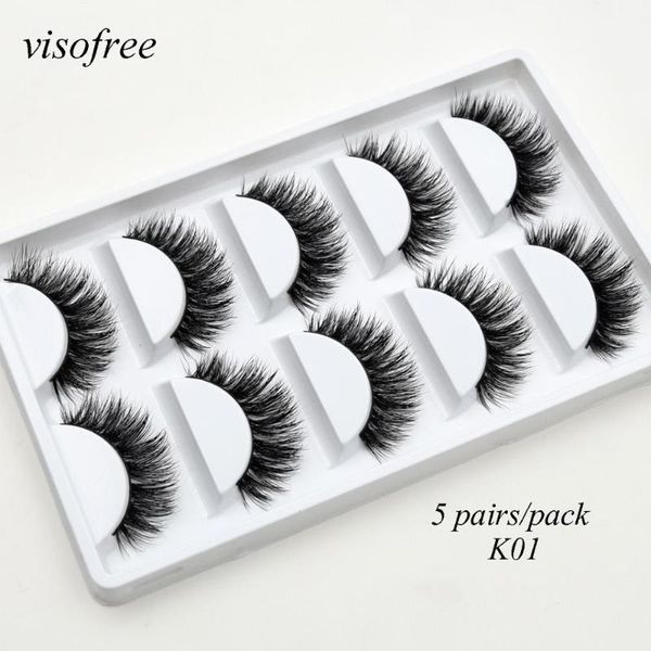 

5 pairs/pack mink eyelashes hand made false eyelashes thick messy false lashes maquiagem fur friendly styles for makeup k01
