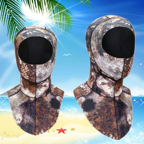 

3mm neoprene diving hood with shoulder spearfishing hat winter snorkel swim warm cap surfing hat diving caps