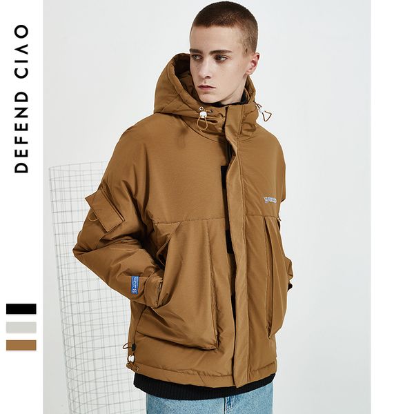 

bright blackdown parkas jackets 2019 new winter clothes men's hooded windbreaker coat male outwear men's parka winter jacket men, Black