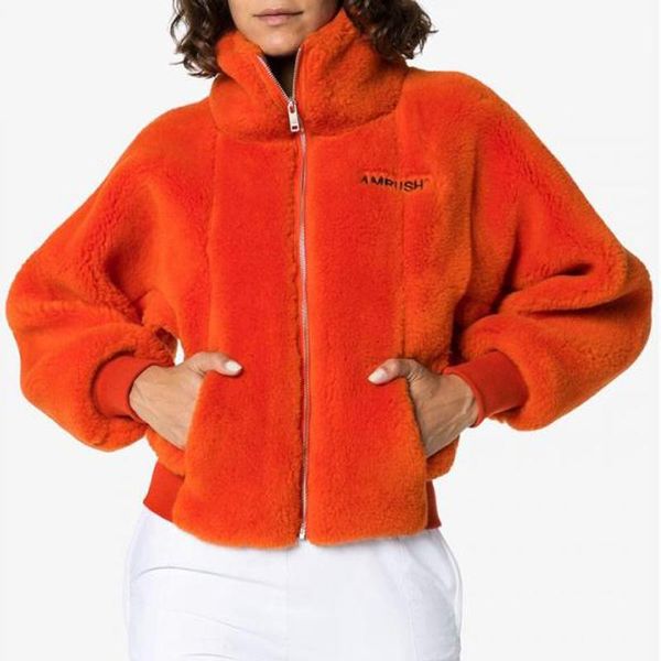

19fw ambush wool jacket letter logo coats men women couple fashion street black orange solid winter warm outerwear zippers hfhljk061