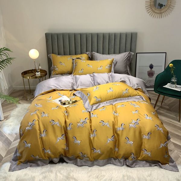 

new black white zebra duvet cover set super soft tencel bedding set  king bedlinens sheet pillowcases