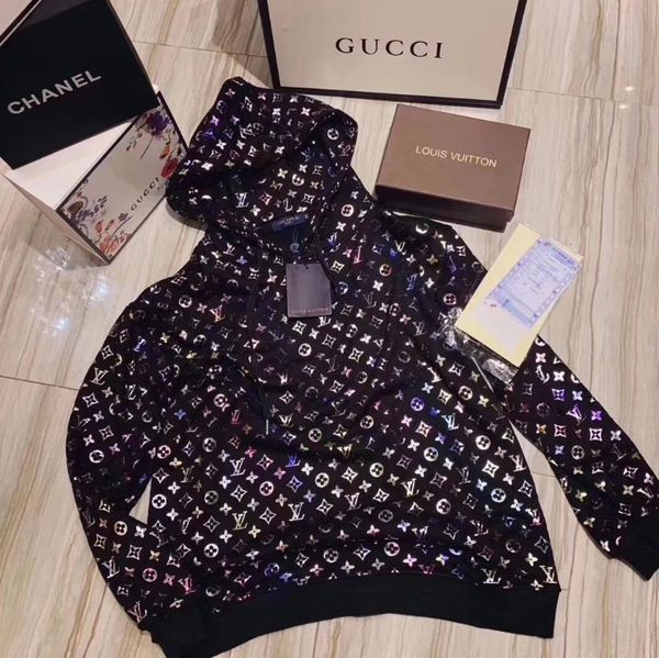 

De igner hoodie weat hirt fa hion crane printed 13 loui high 13 vuitton quality men women hoodie de igner hoodie jacket, Black