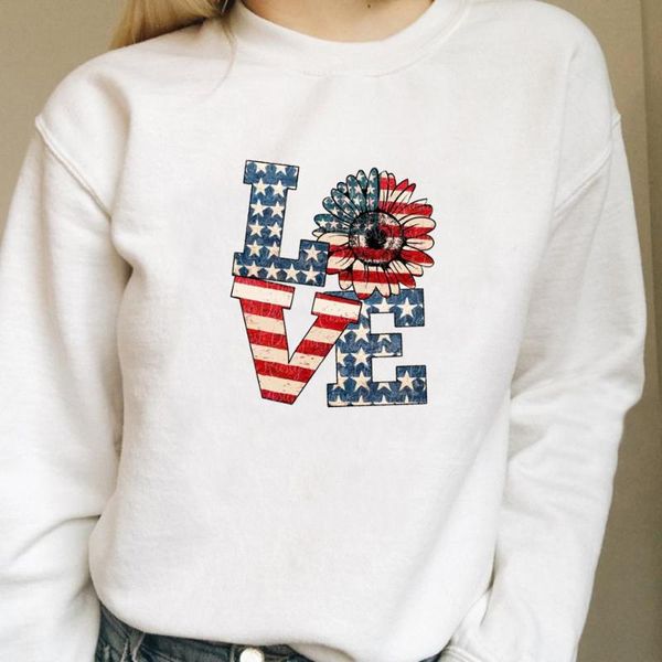 

sunflower america love colored art sweatshirt funny graphic pure cotton jumper grunge pullovers casual outfits sweats top, Black