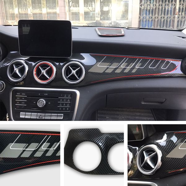 

carbon fiber color center console dashboard panel decoration cover trim for gla x156 cla c117 lhd 2013-2018