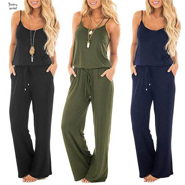 

rompers womens jumpsuit sleeveless jumpsuit ladies casual loose playsuit trousers long body femme jumpsuit drop shipping, Black;white