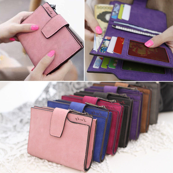 

2019 womens short wallet leather small clutch purse bag case ladies clutch card holders new handbag zipper bags pouch, Red;black