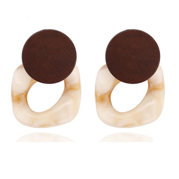 

Hot Sell Big Resin Drop Earrings for Women New Acetic Acid Large Korea Square Earrings Trendy Wood Geometric Jewelry Gift