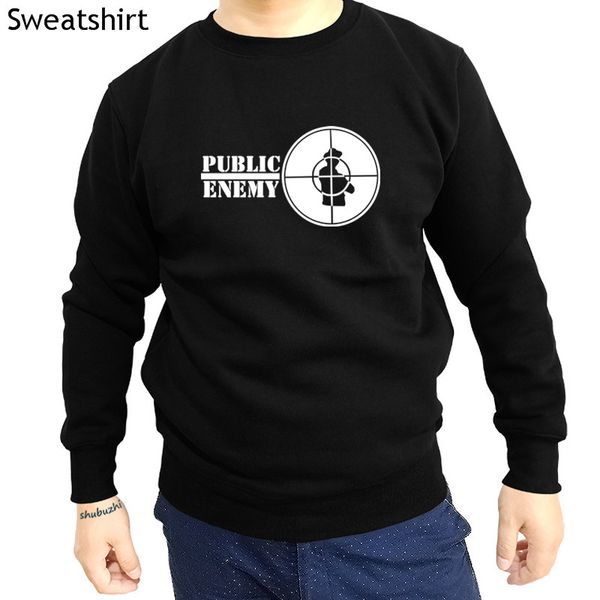 

new fashion public enemy design men sweatshirt creative simple casual male long sleeve cool cotton hoody drop shipping sbz4090, Black