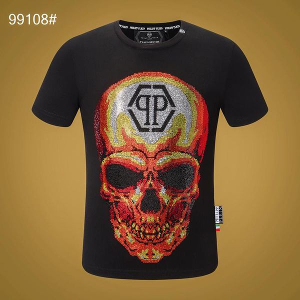 

20fw women mens designer t shirts luxury phillip plain t shirt summer homme off black white skull superme tee hoodie tracksuits 13, White;black