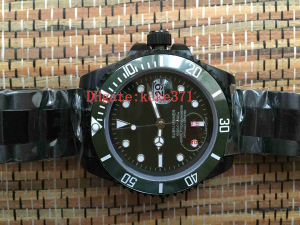 

excellent wristwatches 116610 40mm green bezel luminescent black pvd coating asia 2813 movement automatic mens watch watches, Slivery;brown