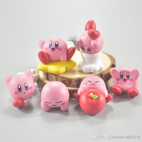 

bravo h new 6pcs a set 1.2"-1.6" 3cm-4cm kirby figure anime collectible action figures gifts toys