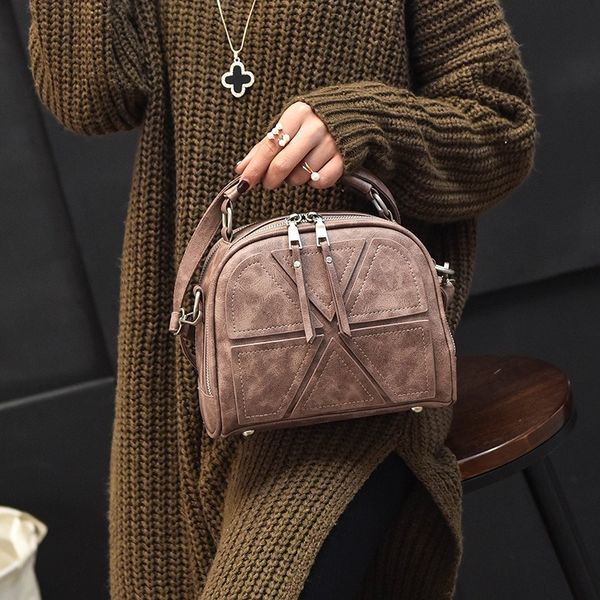 

2020 new style women's bag fashion joint triangular handbag square sling bag retro crossbody