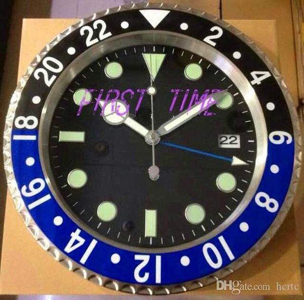 

home decor wall clock modern design brand new stainless steel luminous face calendars ft-gm004