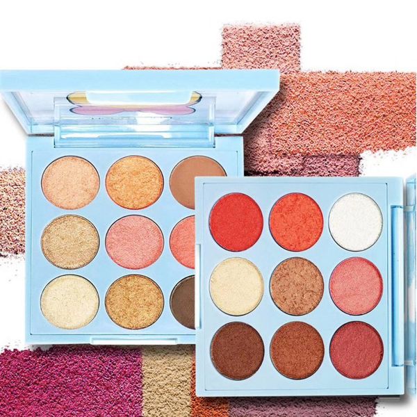 

makeup eyeshadow pallete makeup brushes palette make up palette shimmer pigmented eye shadow maquillage 9 color