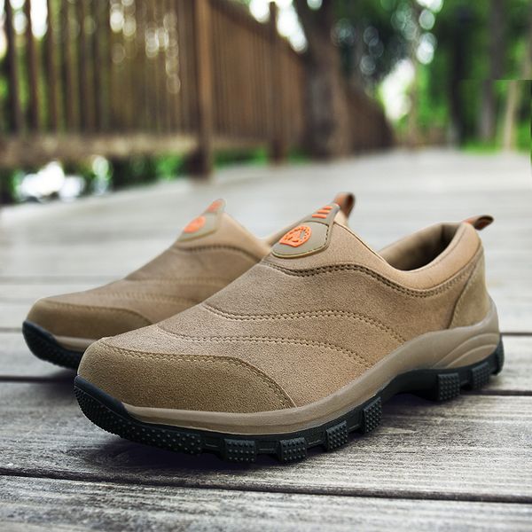 

loafers man outdoor men's shoes faux suede shoes silp on plus size rubber sole comfortable soft driving hiking sneakers, Black