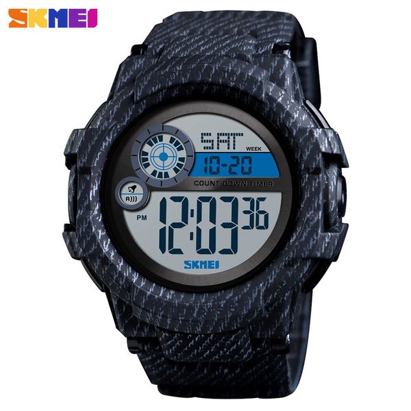 

waterproof sport men's watch skmei wrist watch for men chronograph countdown digital bracelet alarm clock, Slivery;brown