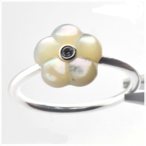 

luminous floras rings for women 925 sterling silver jewelry white flower women rings jewelry stackable crystal girl ring, Golden;silver