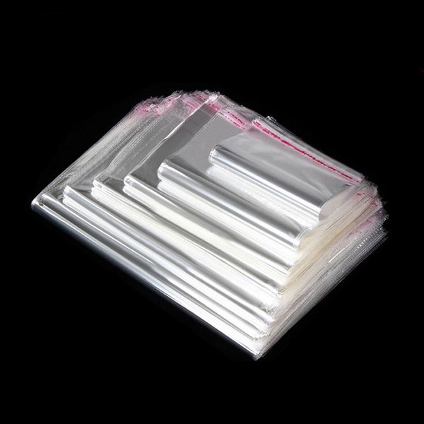 

1pack очистить прозрачные пластиковые пакеты самоклеющиеся мешки opp 5 * 7/6 * 10/8 * 12/9 * 14/11 17см опп для мастеров изготовления ювелир, Pink;blue